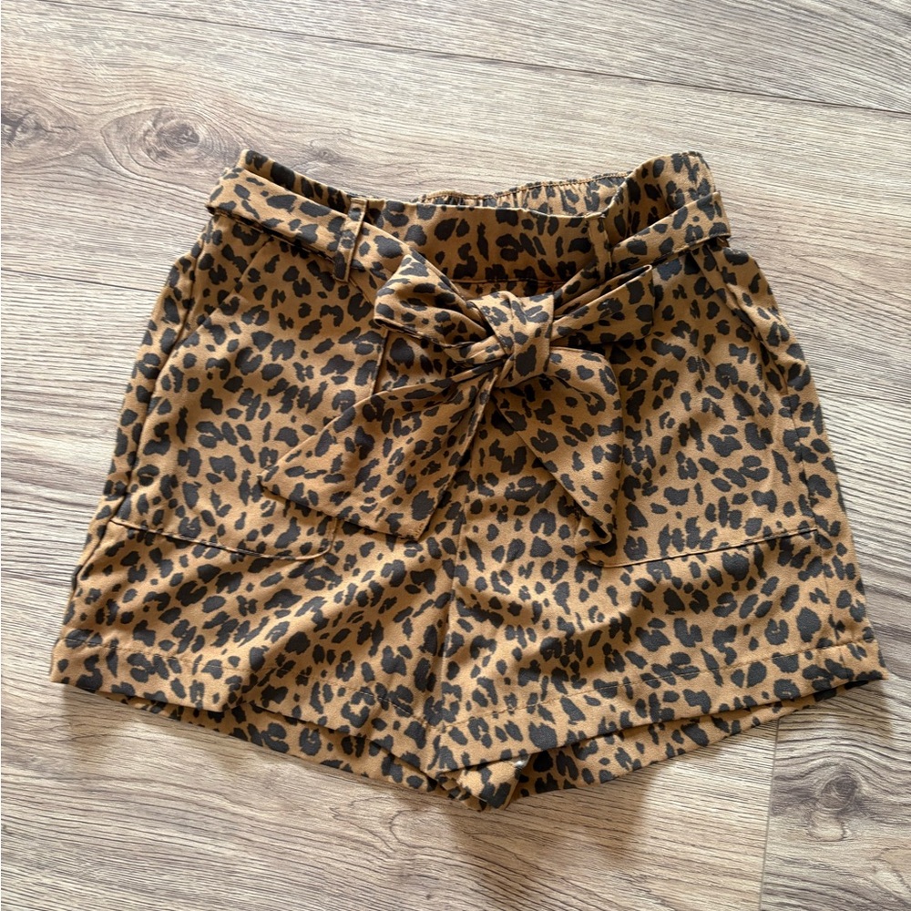 Target High Waist Leopard Print Brown and Black Shorts